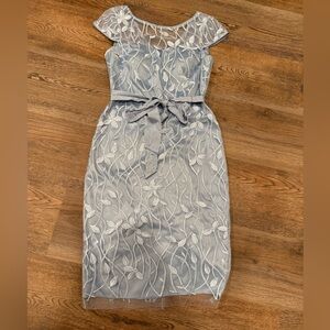 Eliza J Gray Floral Midi Dress